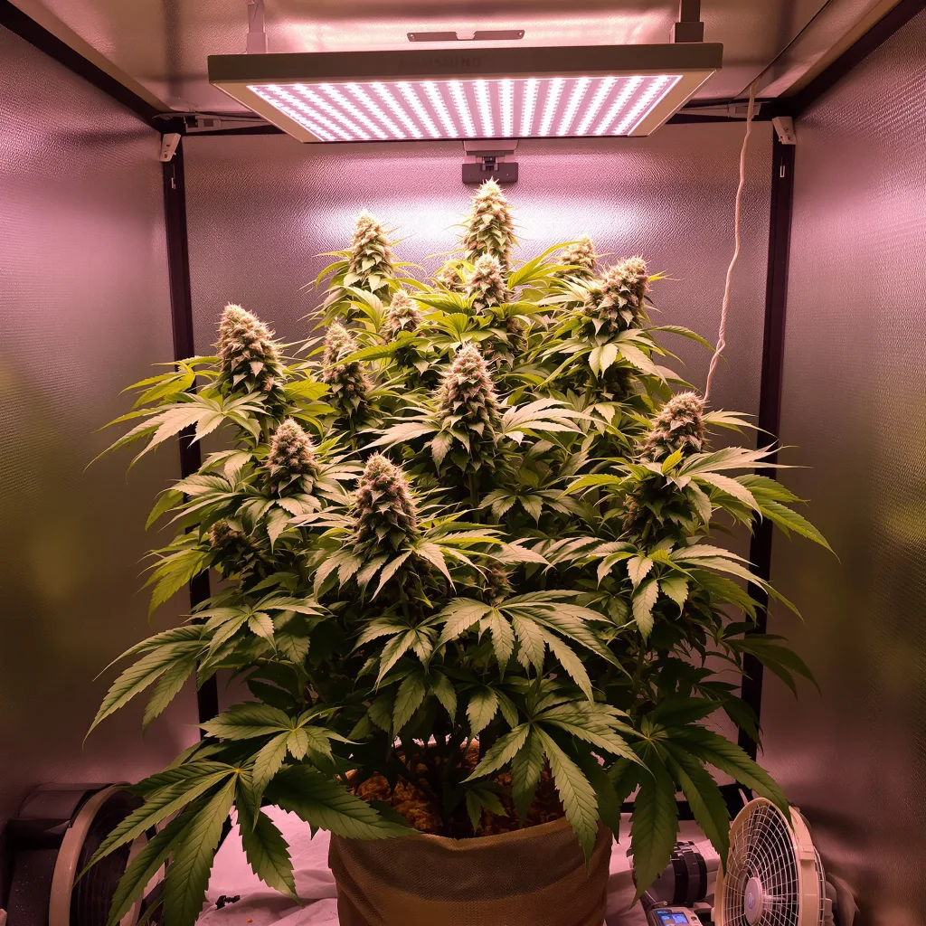 Grape OX cannabis plant in flowering stage — 90-120 cm. Medium feminised