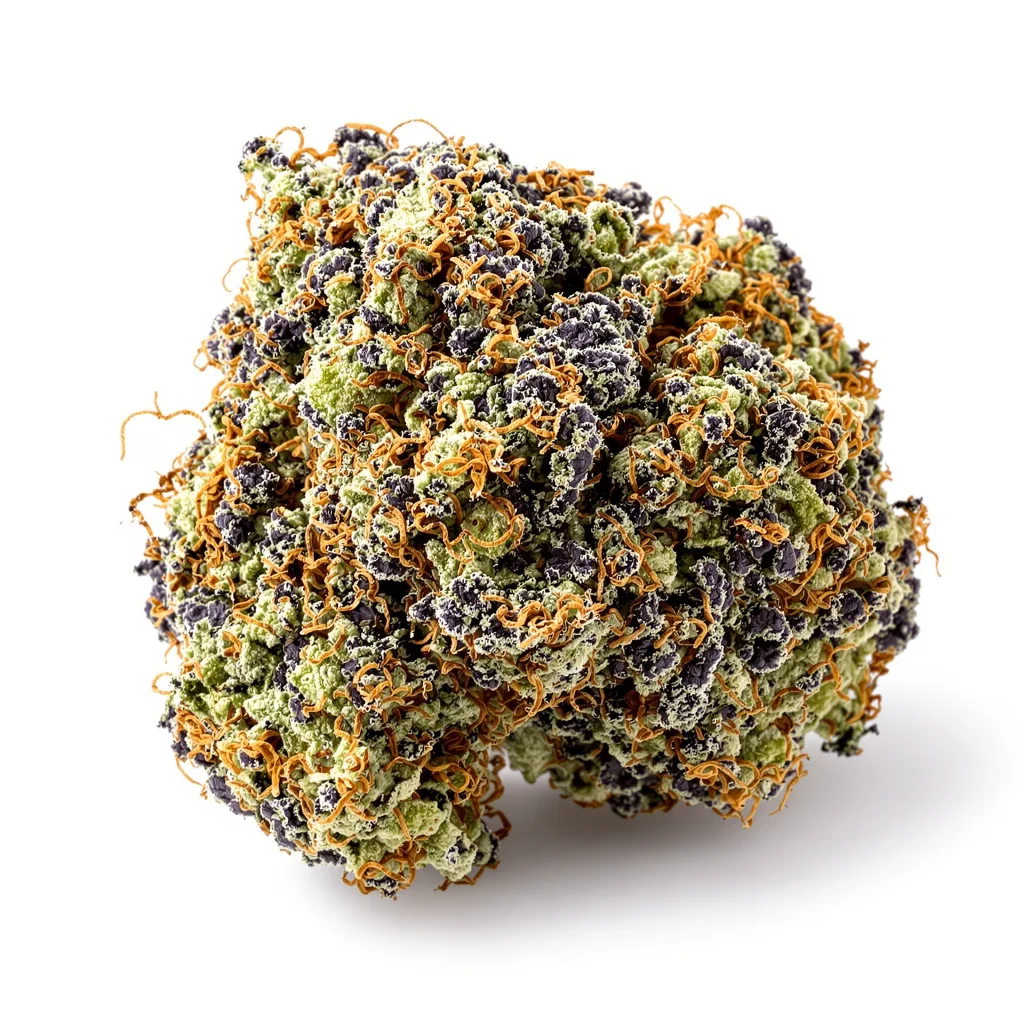 Grape Soda 81% indica / 19% sativa flower with visible trichomes