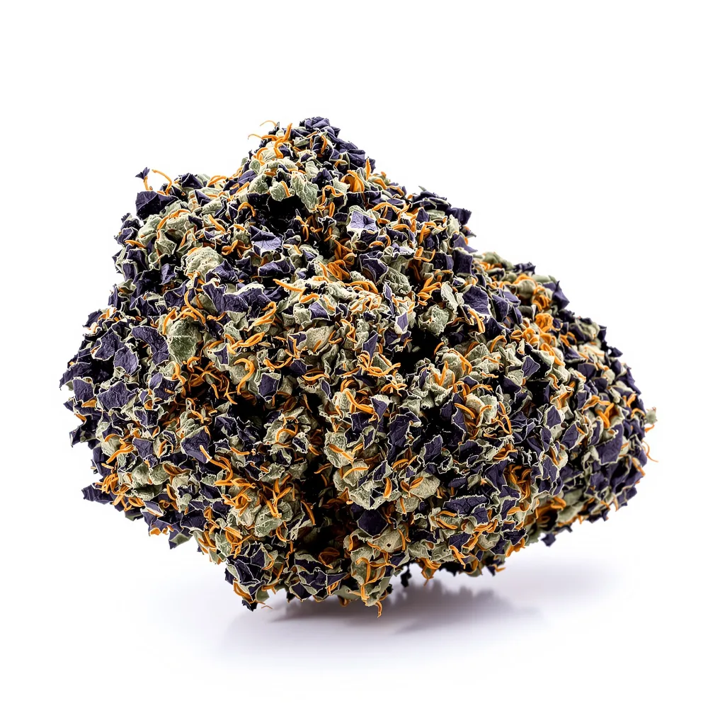 Grapefruit Kush 70% indica / 30% sativa flower with visible trichomes