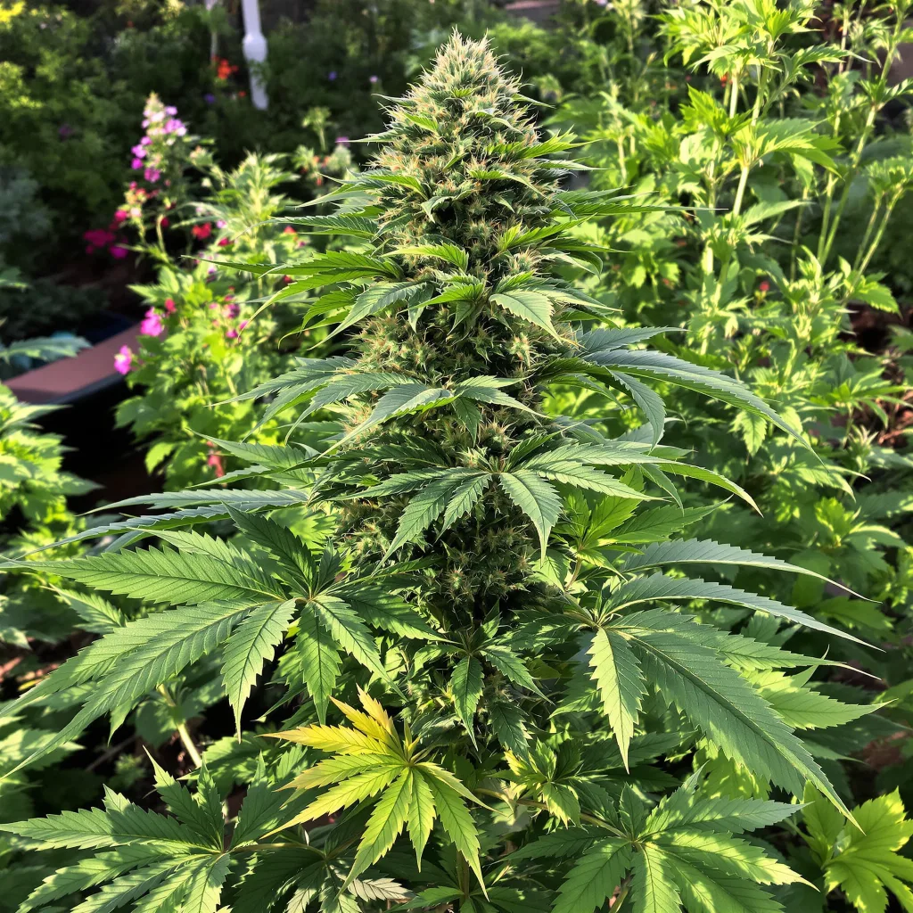 Great White Shark 78% indica / 22% sativa flower with visible trichomes
