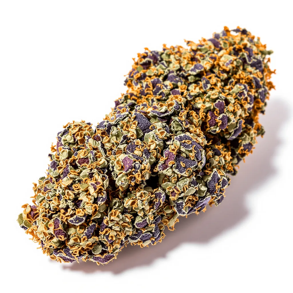 Green Love Potion 76% indica / 24% sativa flower with visible trichomes