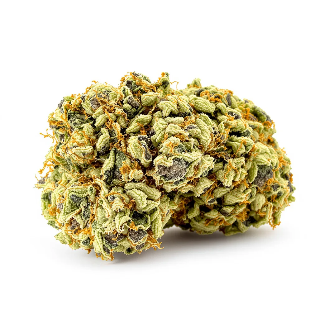 Hawaiian Dream CBD 47% indica / 53% sativa flower with visible trichomes