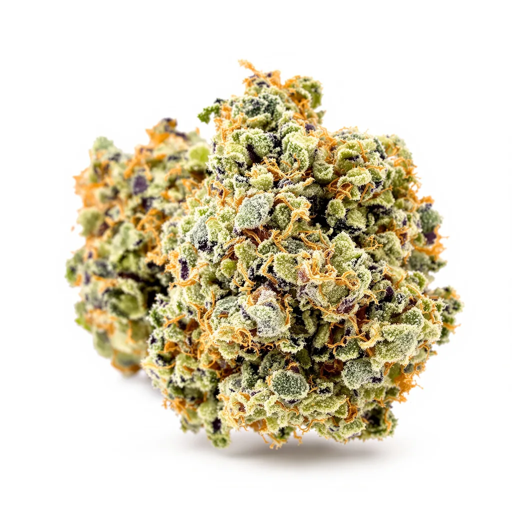 Head Cheese 40% indica / 60% sativa flower with visible trichomes