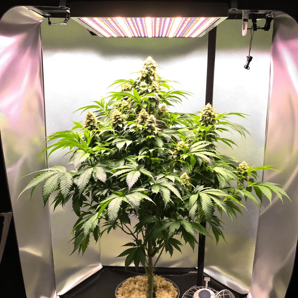 Hell's OG cannabis plant in flowering stage — 70–110 cm feminised