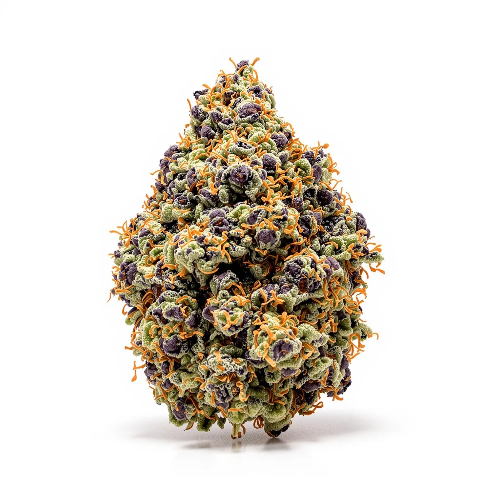 Hells OG Haze 87% indica / 13% sativa flower with visible trichomes
