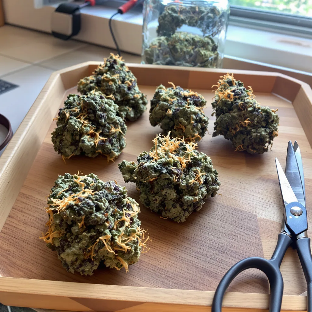 Hercules 89% indica / 11% sativa flower with visible trichomes