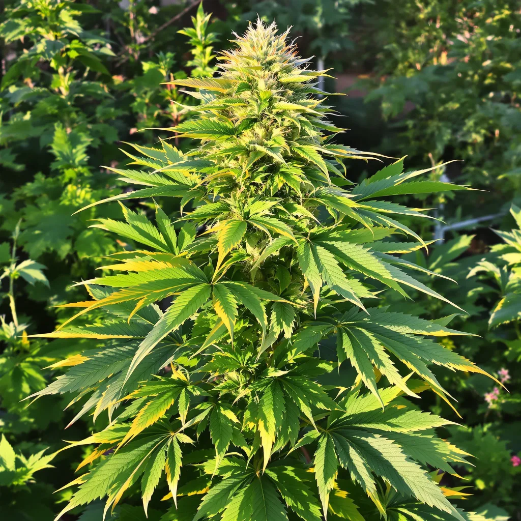 Honey Banana 67% indica / 33% sativa flower with visible trichomes