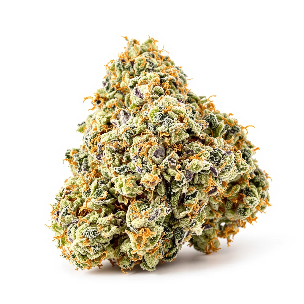Ice Cream 60% indica / 40% sativa flower with visible trichomes