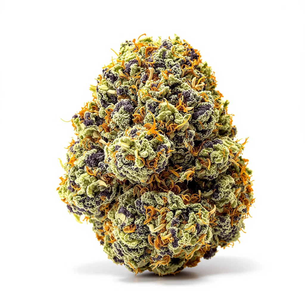 Jedi Kush 90% indica / 50% sativa flower with visible trichomes