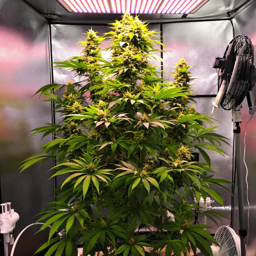 Jungle Juice cannabis plant in flowering stage — 90-120 cm. Medium feminised