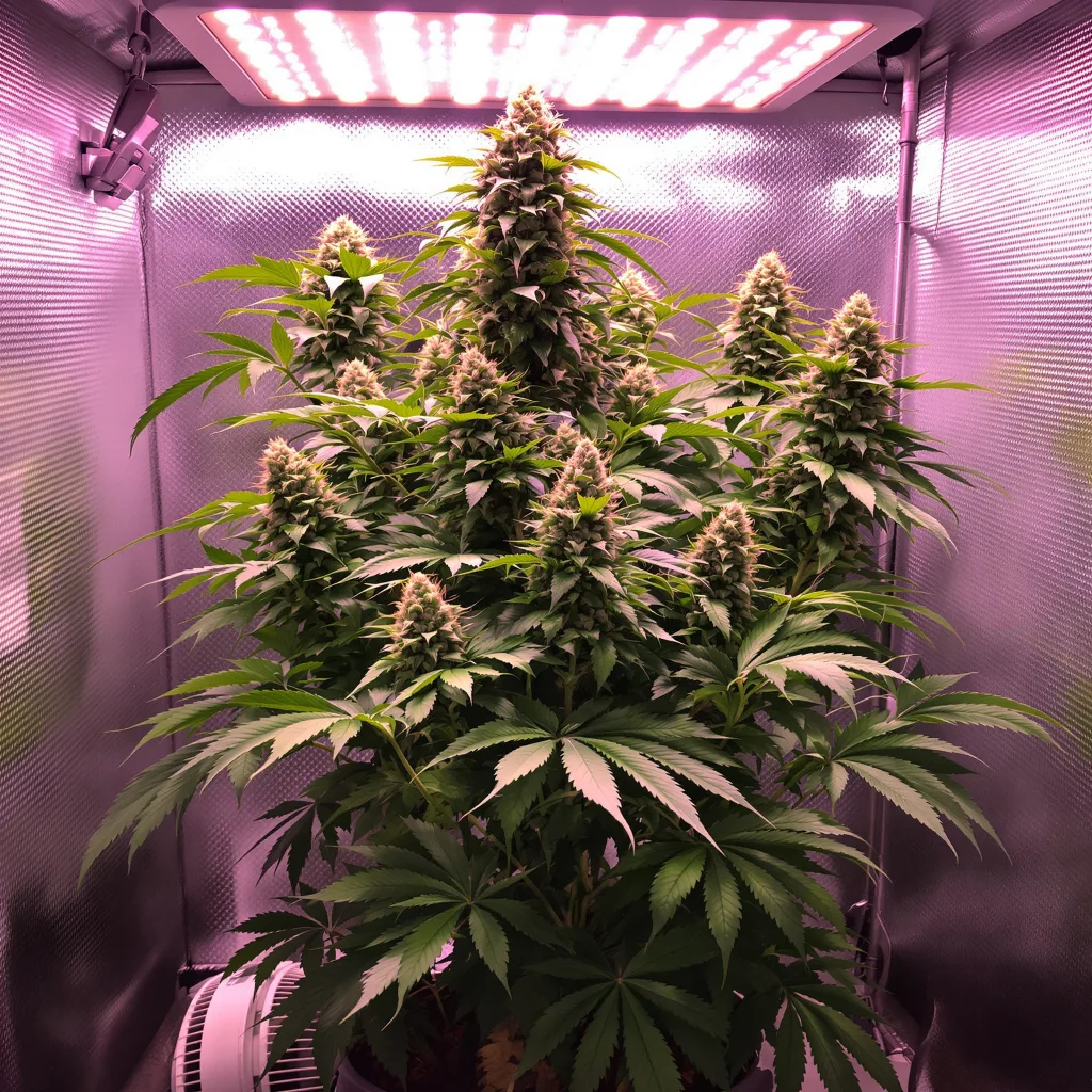 Killer Grape cannabis plant in flowering stage — Short autoflower