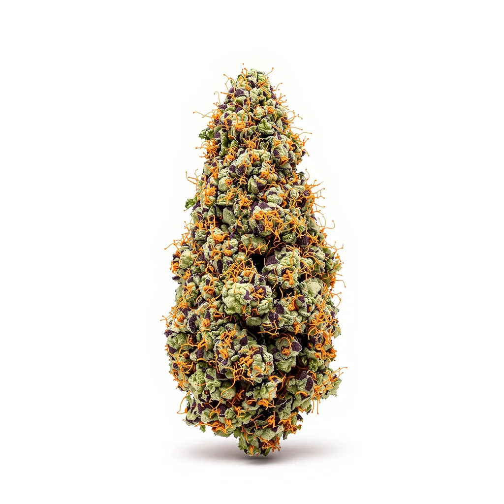 Killer Grape 86% indica / 14% sativa flower with visible trichomes