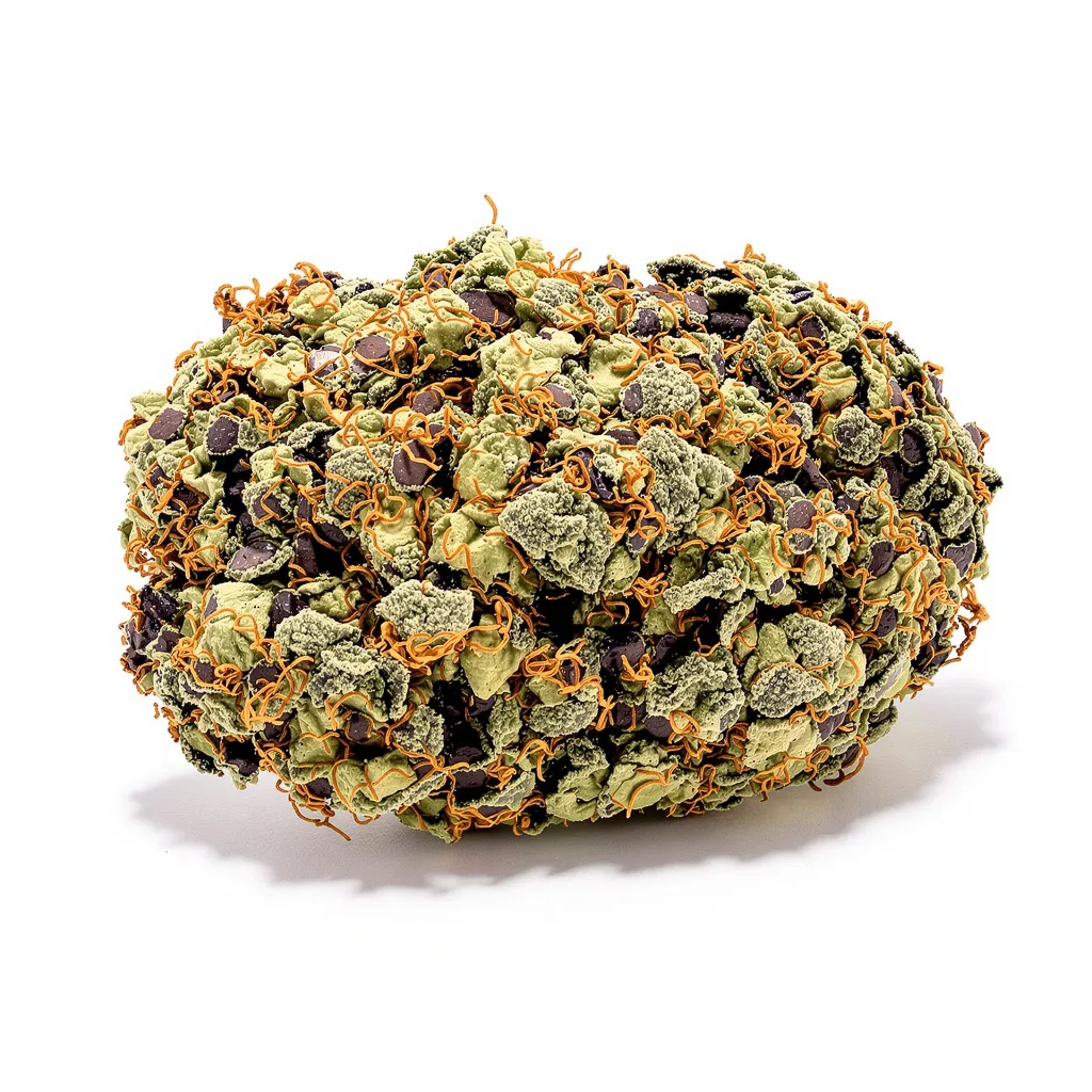 Kimbo Kush 75% indica / 25% sativa flower with visible trichomes