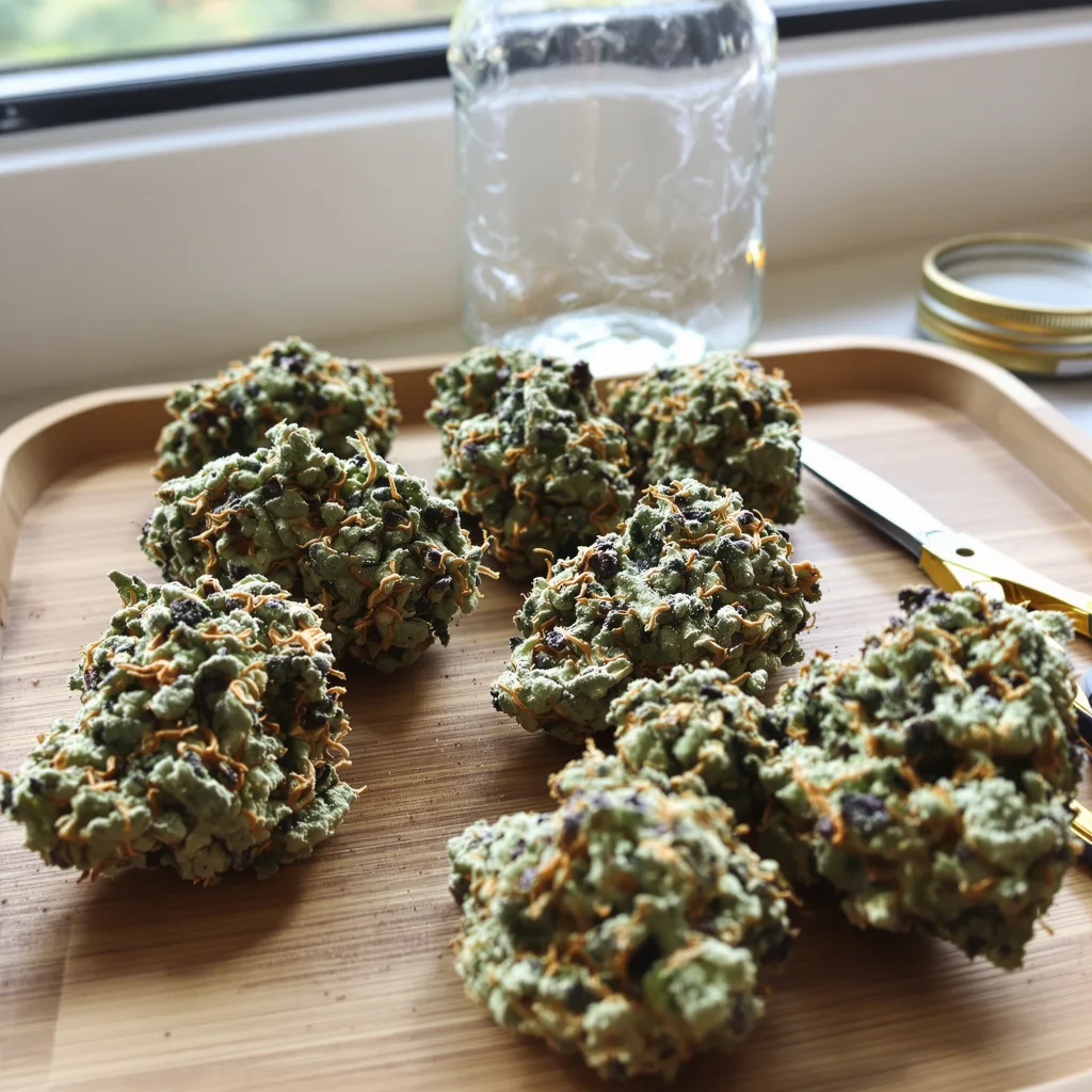 LA Woman 40% indica / 50% sativa flower with visible trichomes