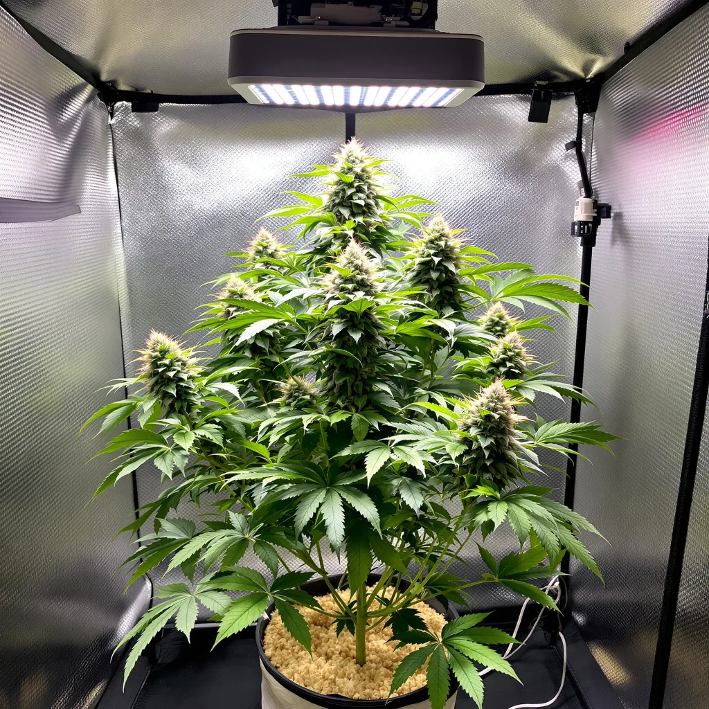 Lee Roy cannabis plant in flowering stage — Short autoflower