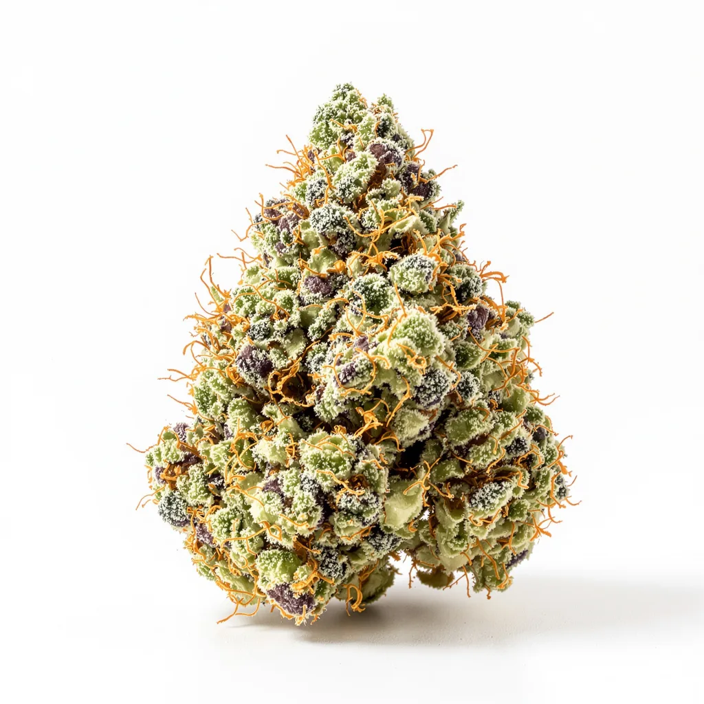 Lemon OG Kush 50% indica / 50% sativa flower with visible trichomes