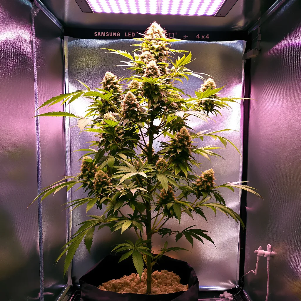 Mandarin cannabis plant in flowering stage — Short autoflower