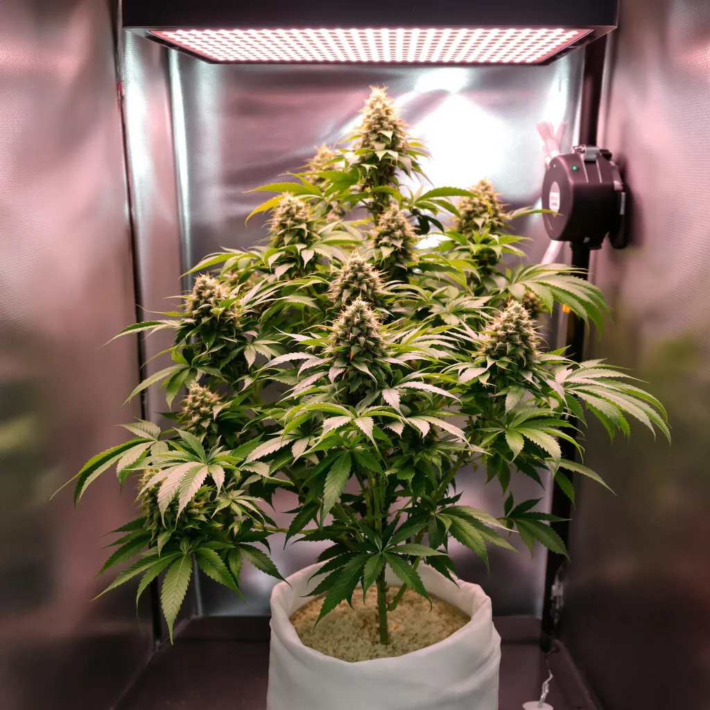 Meat Breath cannabis plant in flowering stage — 70–110 cm feminised