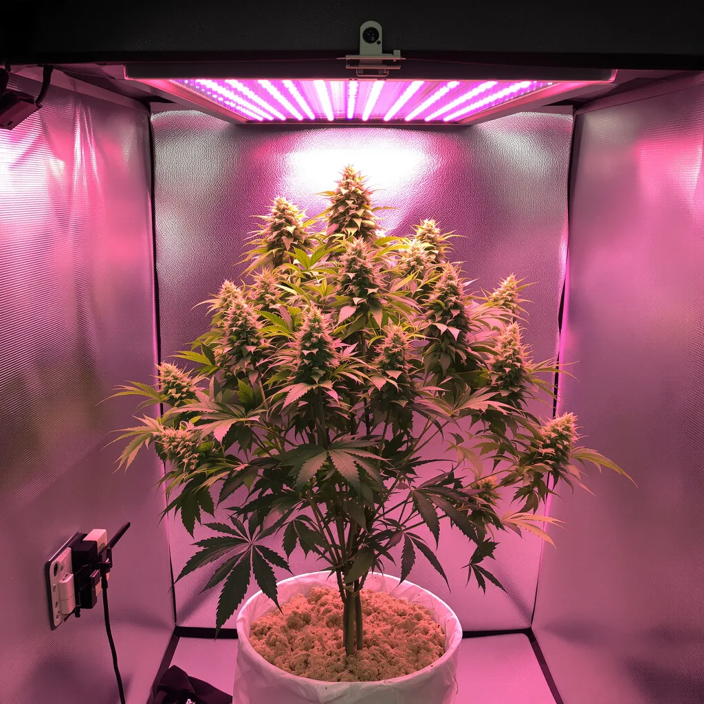 Motavation cannabis plant in flowering stage — 90-120 cm. Medium autoflower