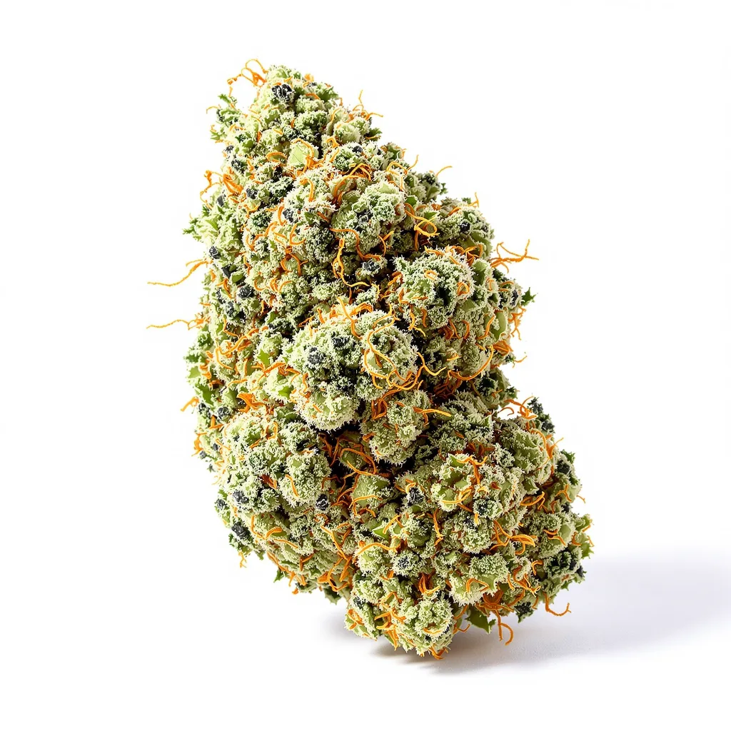 Ms. Universe 43% indica / 57% sativa flower with visible trichomes