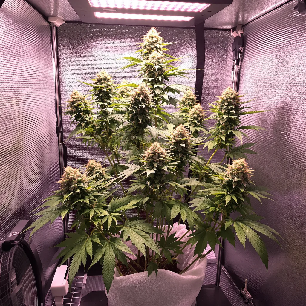 Mt. Rainier cannabis plant in flowering stage — Short feminised
