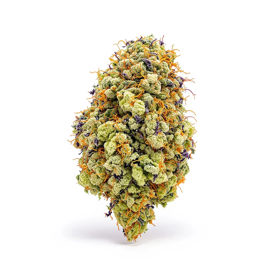OG Diesel Kush 35% indica / 65% sativa flower with visible trichomes