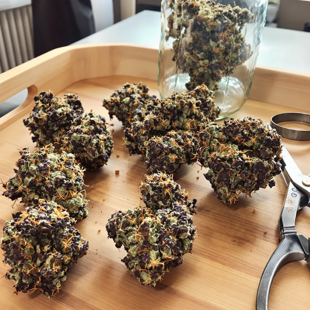 Oregon Diesel 90% indica / 10% sativa flower with visible trichomes