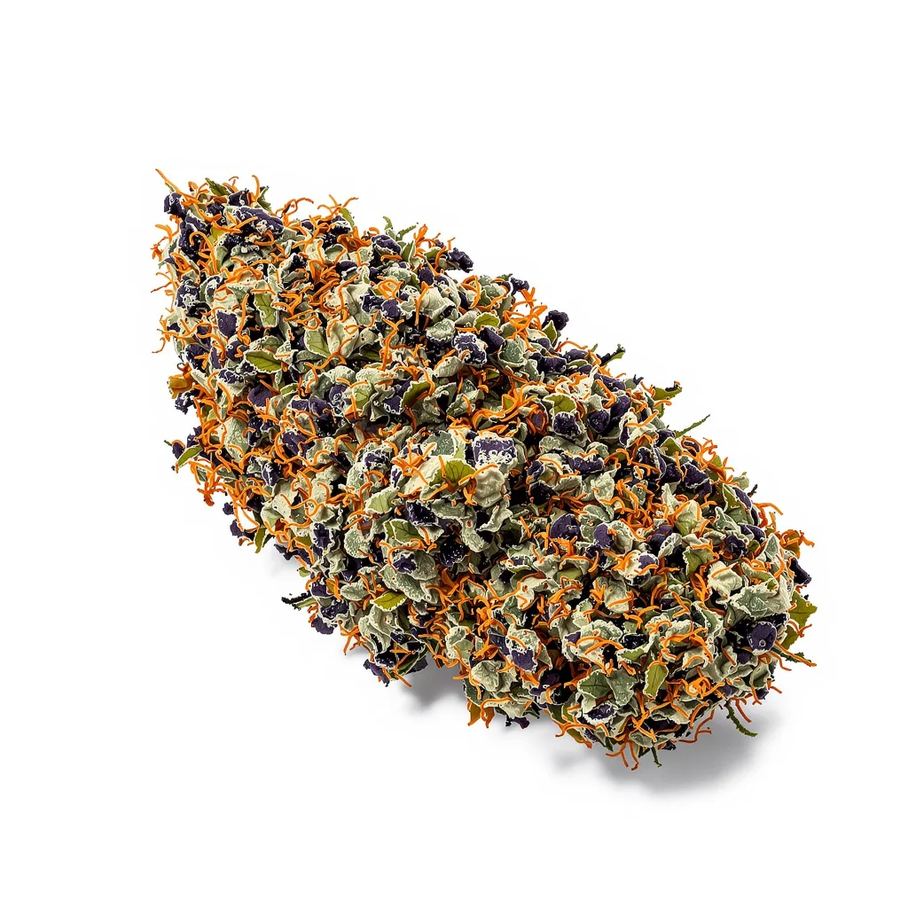 Pacific Blue 78% indica / 22% sativa flower with visible trichomes