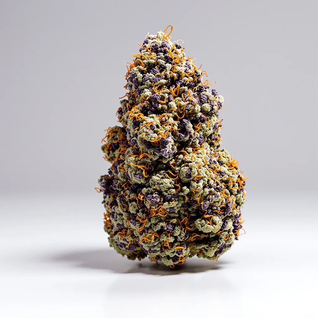Pakistan Valley Kush 79% indica / 21% sativa flower with visible trichomes