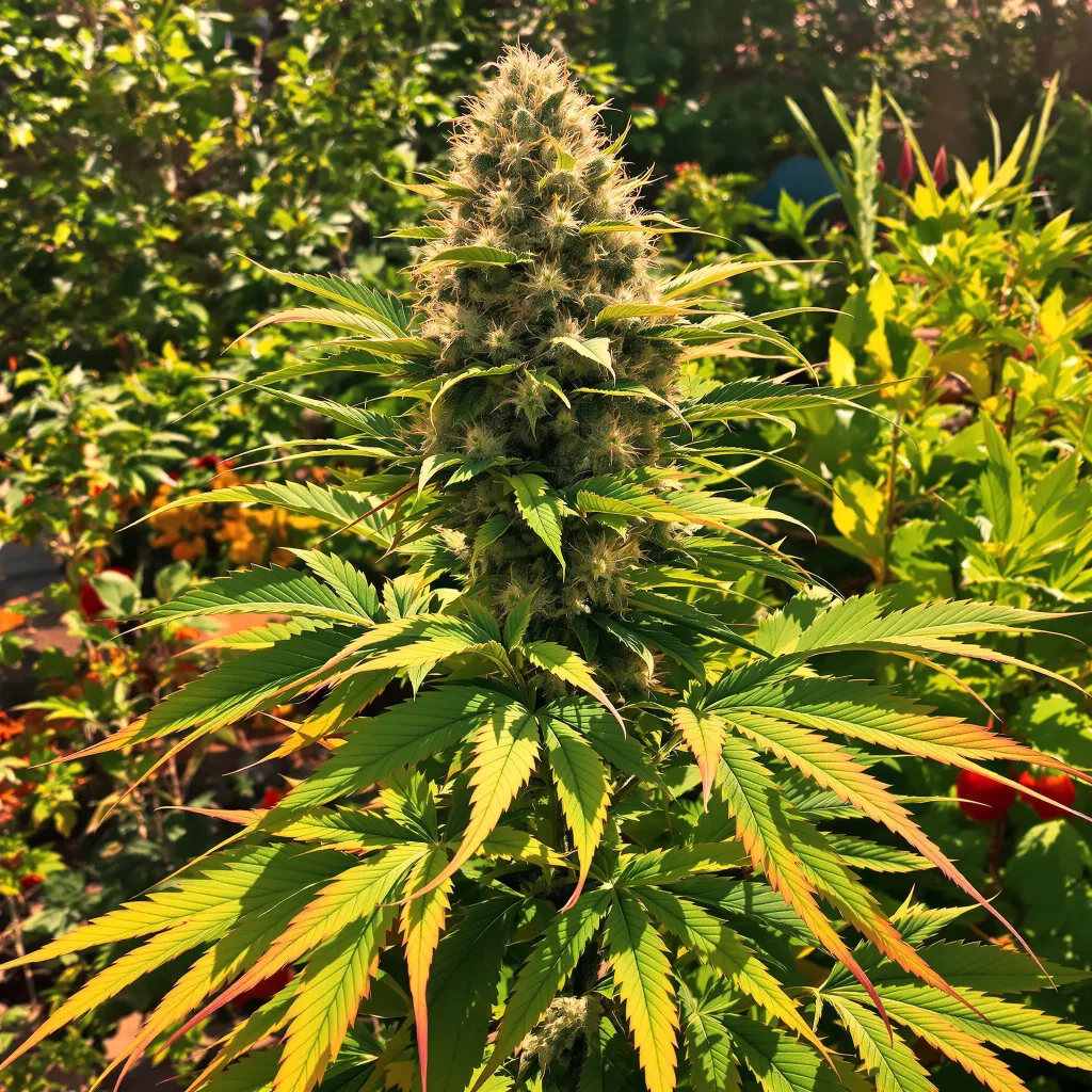 Peanut Butter Breath 70% indica / 30% sativa flower with visible trichomes