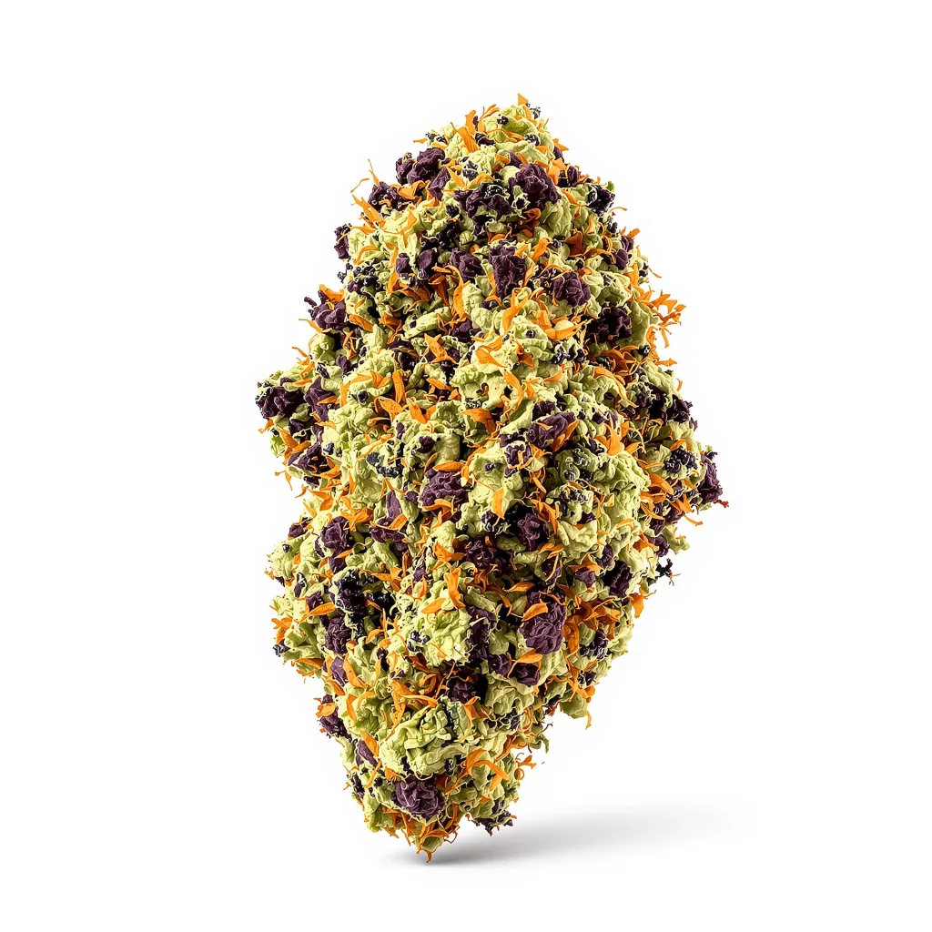 Peyote Gorilla 70% indica / 30% sativa flower with visible trichomes