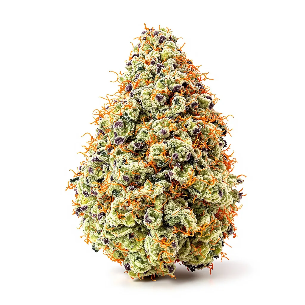 Pineapple Diesel 50% indica / 50% sativa flower with visible trichomes