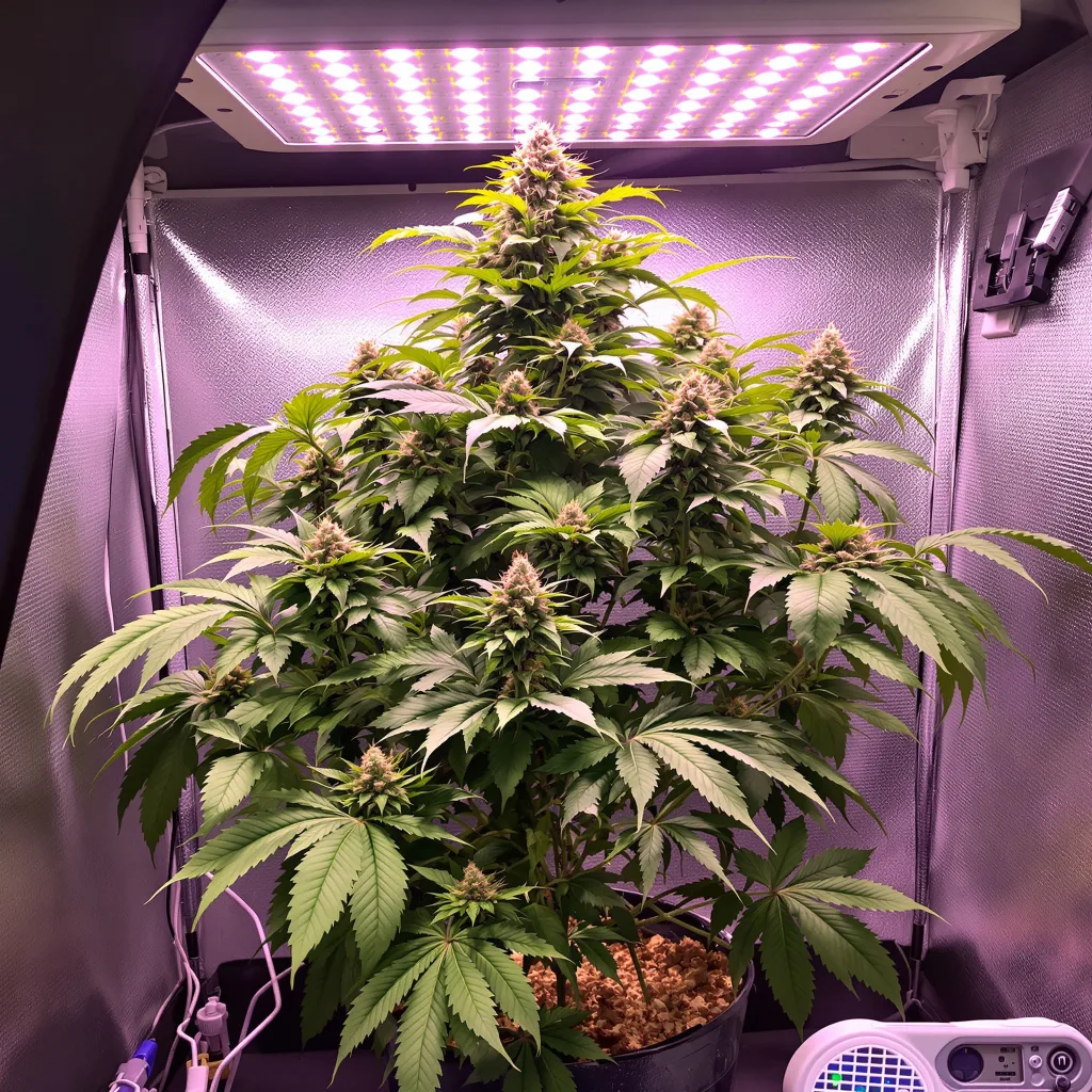 Pink Death Star cannabis plant in flowering stage — Short feminised