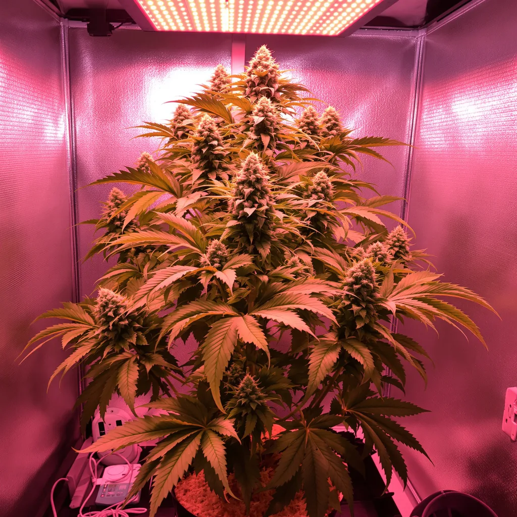 Platinum Bubba Kush cannabis plant in flowering stage — Short autoflower