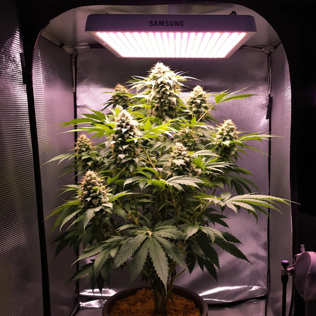 Platinum GSC cannabis plant in flowering stage — Short autoflower