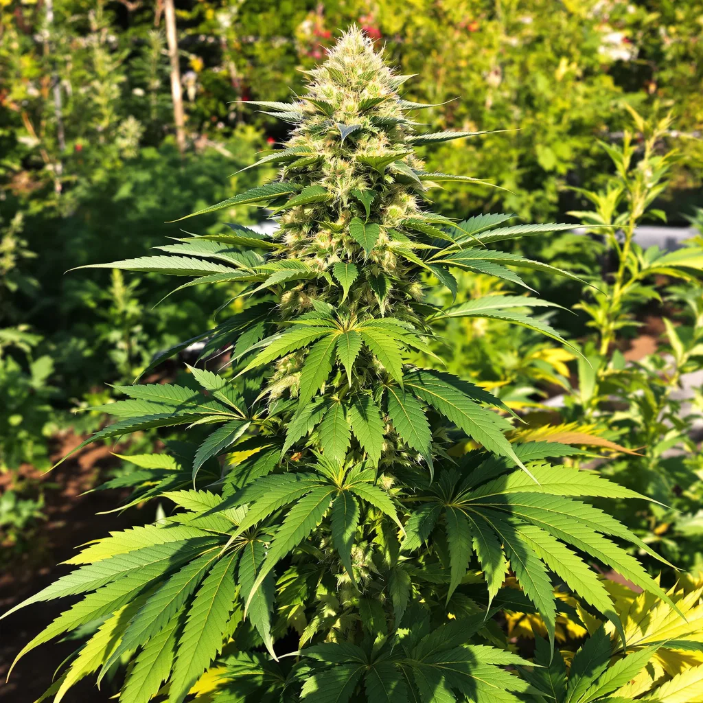 Presidential OG 86% indica / 14% sativa flower with visible trichomes