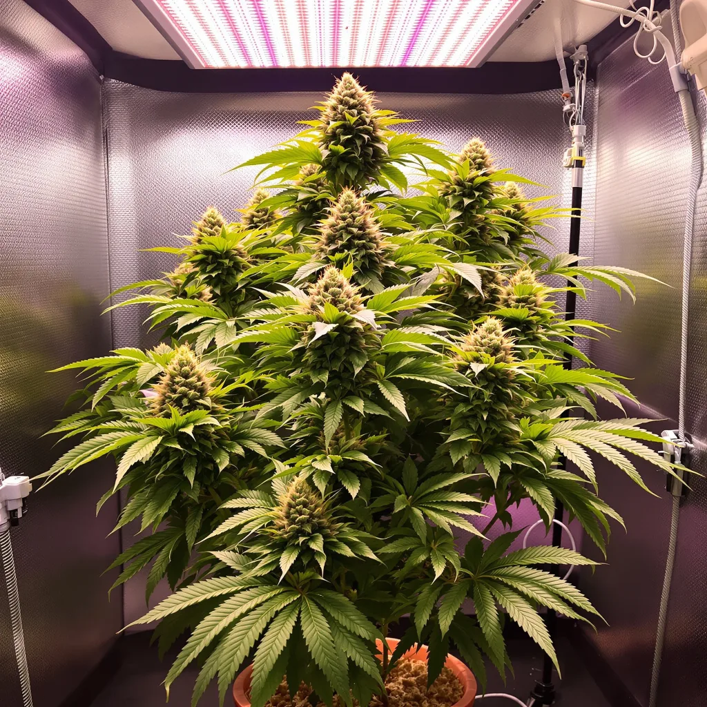 Pure Kush cannabis plant in flowering stage — Short autoflower