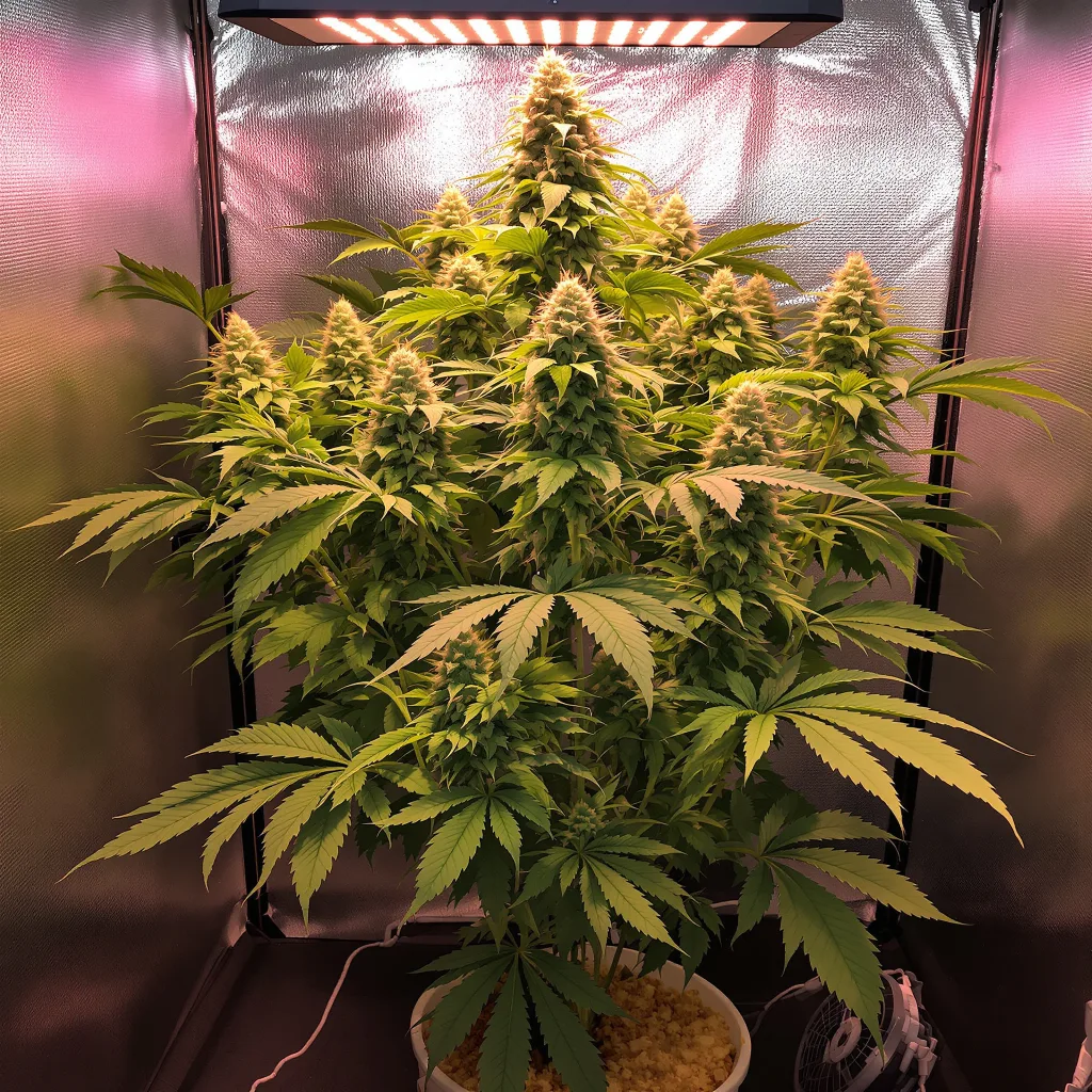 Pure Kush cannabis plant in flowering stage — Short feminised