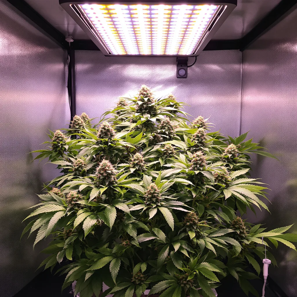 Purple Passion cannabis plant in flowering stage — Medium (150-245 cm) feminised