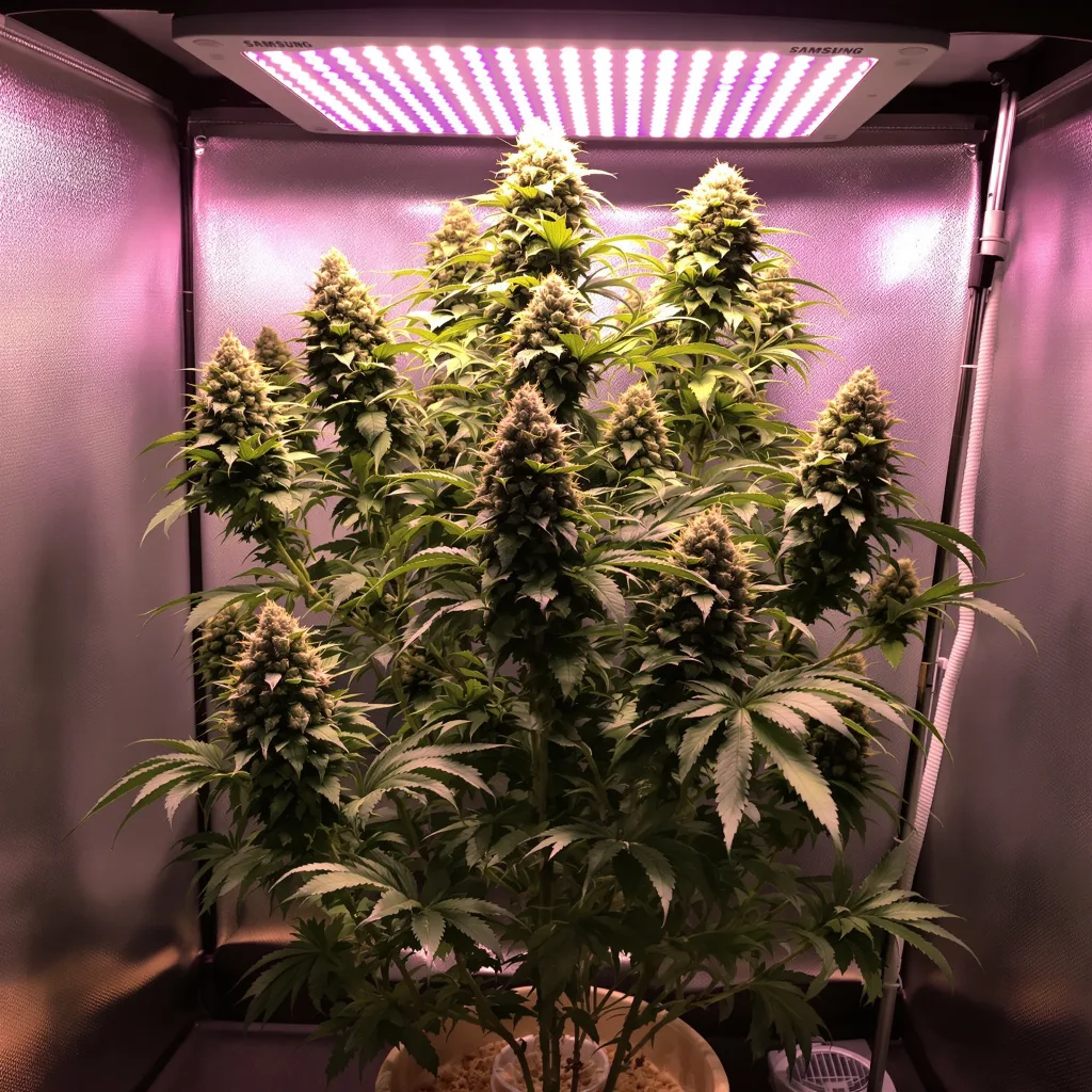 Purple Voodoo cannabis plant in flowering stage — 152-244 cm feminised