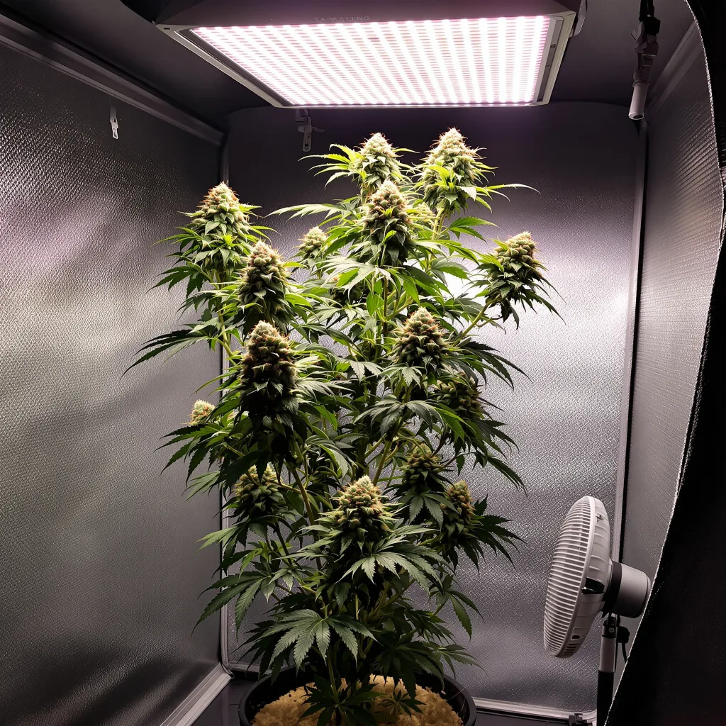 Race Fuel OG cannabis plant in flowering stage — Short feminised