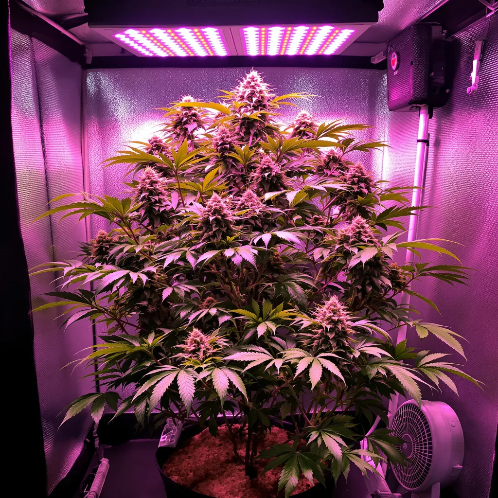 Rare Darkness cannabis plant in flowering stage — Short feminised