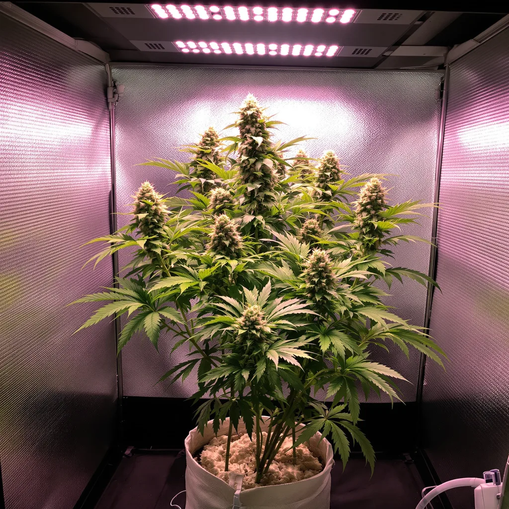 Reclining Buddha cannabis plant in flowering stage — 110–150 cm feminised