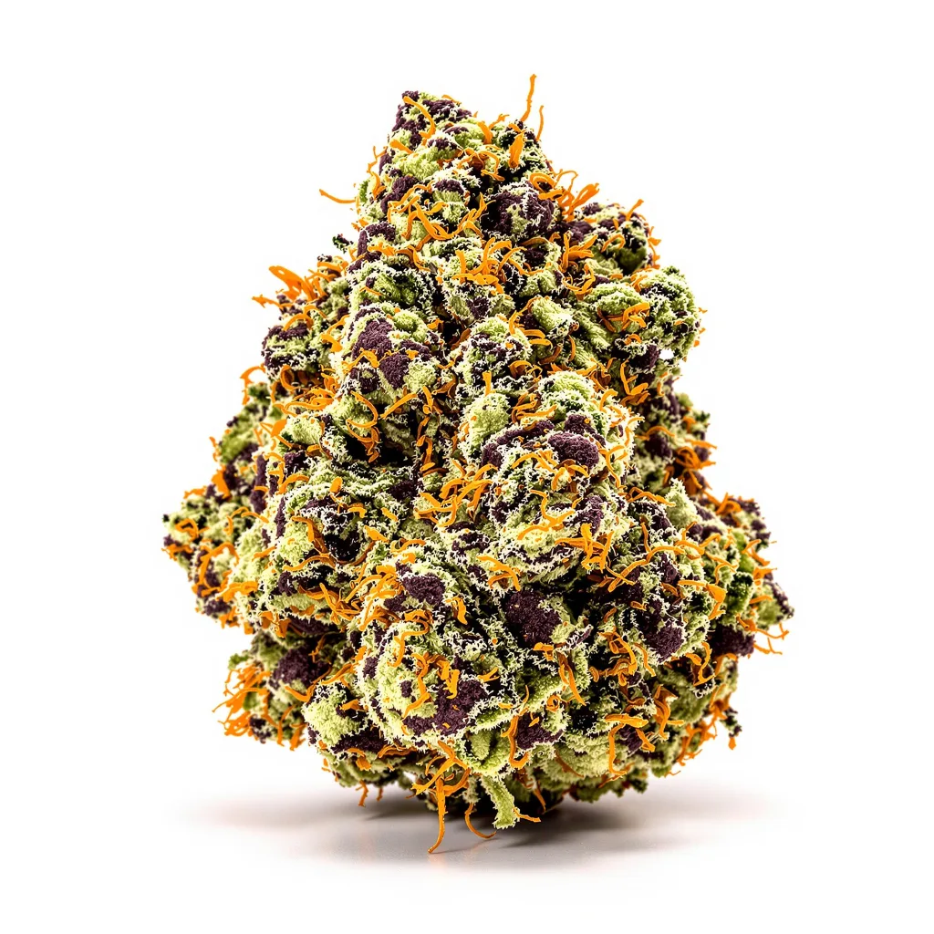 Rip City Purps 71% indica / 29% sativa flower with visible trichomes