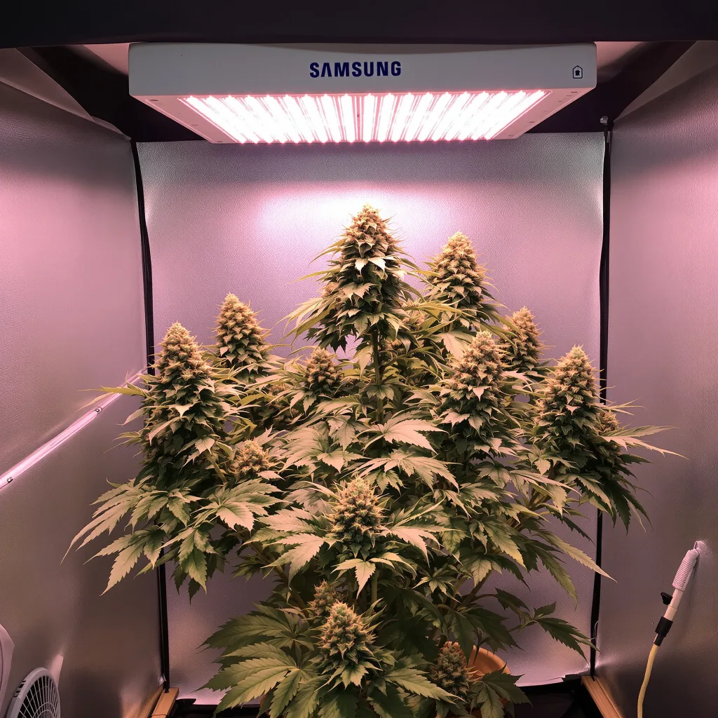 Ripped Bubba cannabis plant in flowering stage — 90-120 cm. Medium autoflower