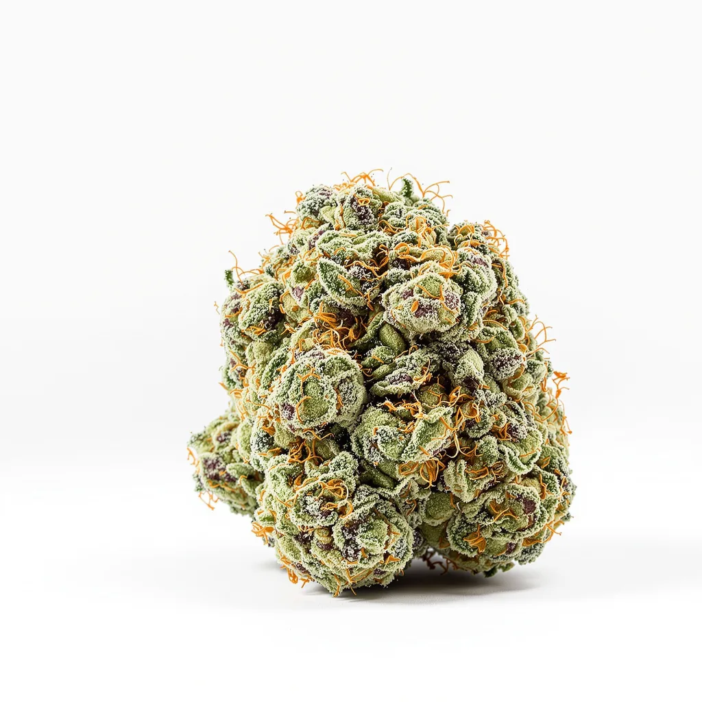 Ripped Bubba 50% indica / 40% sativa flower with visible trichomes