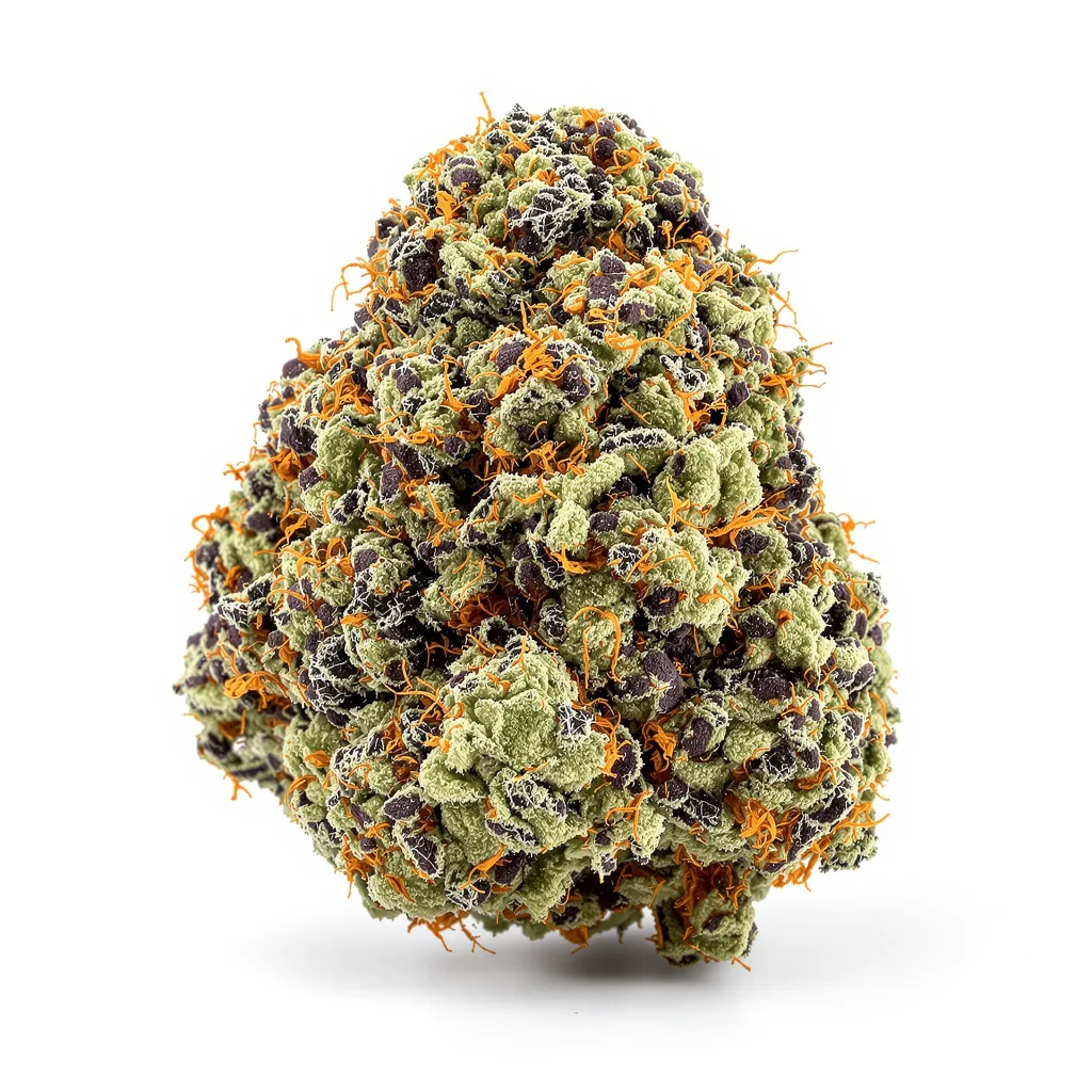 Runtz Muffin 71% indica / 29% sativa flower with visible trichomes