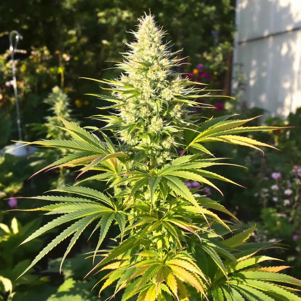 San Fernando Valley Kush 66% indica / 34% sativa flower with visible trichomes