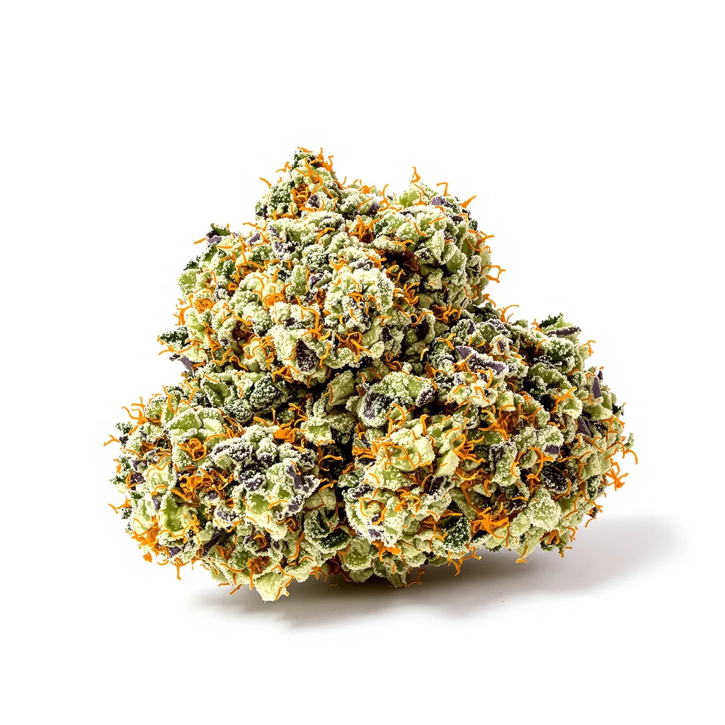 Santa Maria 40% indica / 60% sativa flower with visible trichomes