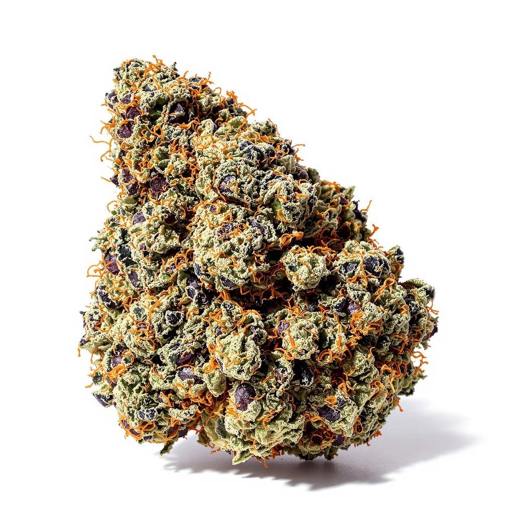 Shoreline 81% indica / 19% sativa flower with visible trichomes